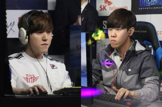 사진=SKT 김도우(좌)와 CJ 한지원(우). 한국e스포츠협회 제공