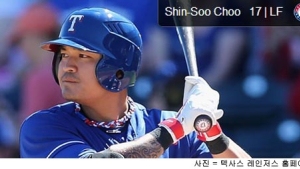 “추신수 아메리칸리드 출루율 1위 달성… 팀은 3대5로 석패