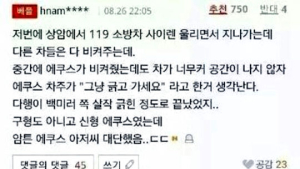 119 소방차에 “그냥 긁고 가세요”… 이번엔 에쿠스 차주 감동글