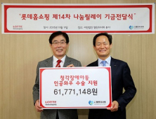 롯데홈쇼핑, 열린의사회에 기부금 6000여만원 전달