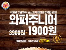 버거킹, 와퍼 주니어 단품 1900원