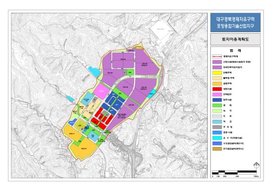 "포항융합기술산업지구 현황도. "