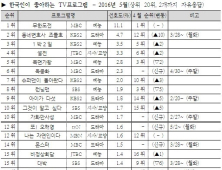 무한도전, 한국인이 좋아하는 TV프로그램 20개월 연속 1위… 11.1%p 차지