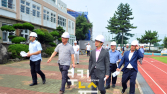 이석문 제주교육감, 폭염 속 학교 공사현장 안전점검