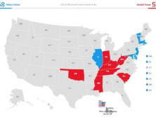 [미 대선] 클린턴 일리노이, 뉴저지 등 7개 주 승리 68명 확보…트럼프 57명