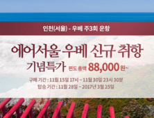 '인천에서 日 우베 편도 8만000원'… 에어서울, 특가 이벤트