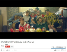 방탄소년단 ‘봄날’ MV 조회수 1억 건↑ 통산 7번째 기록