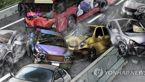 서울춘천고속도로서 6중 추돌…7명 부상