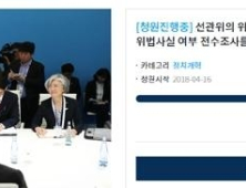 청와대, '국회위원 위법사실 전수조사' 청원 답변 