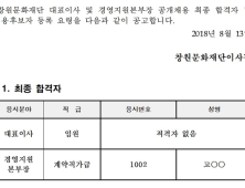 창원문화재단 대표이사 선임 진통 “적격자 없음”