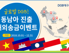 DGB대구은행, ‘글로벌 DGB!’ 동남아 진출 해외송금 이벤트 실시