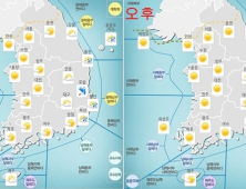 [오늘 날씨]전국 대체로 맑음...새벽까지 강한 비