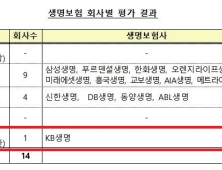 KB생명 변액보험 판매 60점 미만으로 최하…신한·DB·동양·ABL은 평균 이하