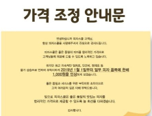 피자스쿨, 새해 첫 가격인상 단행… 일부 품목 1000원 ↑