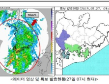 부‧경‧울 돌풍 동반한 강한 비…지리산 부근 최대 100㎜ 예상