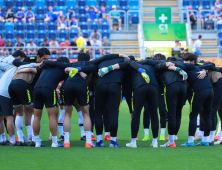 한일전 앞두고 결의 다지는 축구 대표팀