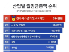 국내 최고 월급 업종 ‘전기·가스·수도업’…평균 584만원