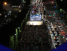 '정경심 교수 구속 기각' 촛불 든 시민들