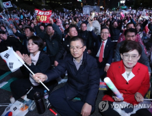 보수단체, 문 대통령 하야 촉구 광화문 집회..황교안 대표 참석