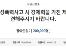 ‘성남 어린이집 성폭력 사고’ 국민청원, 하루 만에 20만 참여