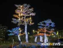 금산 충효예공원 광장에 소나무 트리 ‘반짝 반짝’