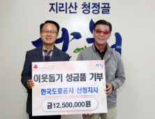 한국도로공사 산청지사, 산청군에 1250만원 기부금품 전달