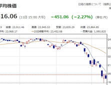 日 닛케이225, 반등 하루 만에 다시 급락세…2.27% 내려