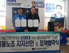 [총선]전국금융산업노동조합, 신영대 더불어민주당 군산시 후보 지지선언