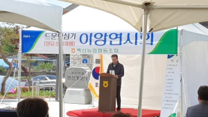 농협-농진청 밀묘 소식재배 이앙 시연