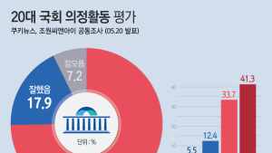 [쿠키뉴스·조원씨앤아이 여론조사] 20대 국회 의정활동 평가