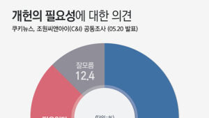[쿠키뉴스·조원씨앤아이 여론조사] 개헌의 필요성에 대한 의견