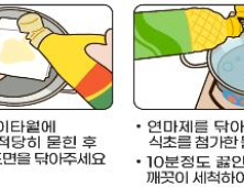 스테인리스 조리도구 사면 식용유로 연마제 닦아내야