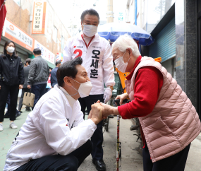 구로구 찾은 오세훈 후보훈 후보