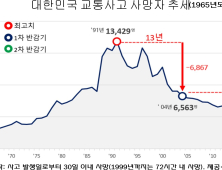 2020년 교통사고 사망자, 17년만에 절반 줄어