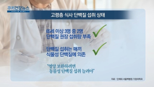 [쿠키건강뉴스] “노인 3명 중 2명, 단백질 필수 섭취량 부족”