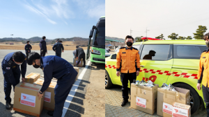 티앤씨재단, 울진·삼척 화재 진압 대원에 구호 물품 지원