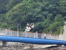 바다에서 먼춰 선 짚라인...'안전불감증' 도마 