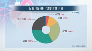 [쿠키건강뉴스] 심방세동 환자 4년 새 35% 증가…60대 이상 82% 차지