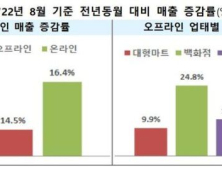 8월 유통업체 매출 15.4%↑…올 들어 증가 폭 최대