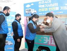 전주시, 한파 뚫고 달리는 택배노동자 ‘안전한 겨울나기’ 응원