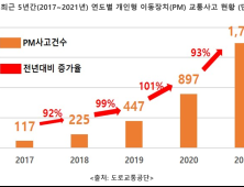 개인형 이동장치 교통사고 매년 급증