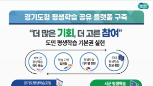 경기도, 표준화된 평생학습 공유플랫폼 구축