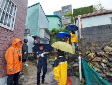 부산 강풍에다 호우주의보 겹쳐...곳곳서 돌 떨어지고, 가로수 등 피해