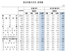11월 생산자물가지수 반등…전월比 0.1%↑