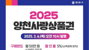 민생 살리기 ‘총력’…양천구, ‘양천사랑상품권’ 40억 발행