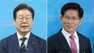 전국 민심 듣는 ‘이재명’<br>여의도서 절하는 ‘김문수’