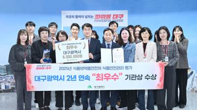 대구시, 식품안전관리 평가 2년 연속 ‘최우수’…동구·군위군 ‘우수상’