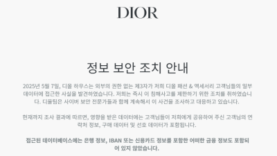 명품 브랜드 디올, 韓 고객 정보 유출…해킹에도 KISA에 신고 안해