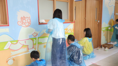 한국타이어 임직원, ‘가족과 함께하는 벽화 그리기’ 봉사활동